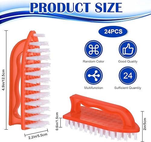 Miniatura 2 de Paquete de 24 cepillos de limpieza para limpieza de comodidad, cerdas rígidas de limpieza, cepillos de limpieza para el hogar, cepillos de limpieza