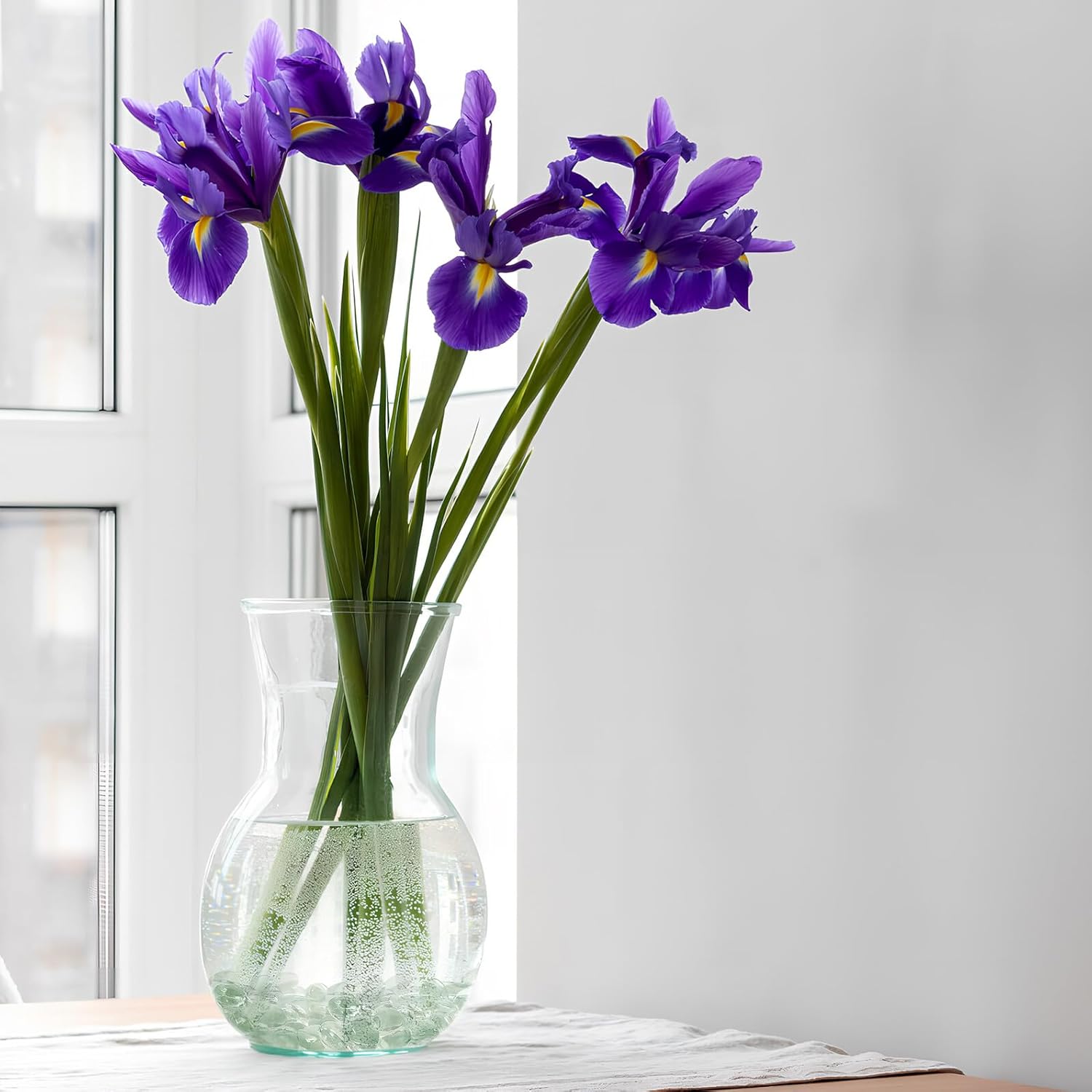 FUOYLOO Clear Flat Glass Marbles Transparent Vase Filler Beads Smooth Decorative Pebbles for Aquarium Garden Centerpieces and Crafts