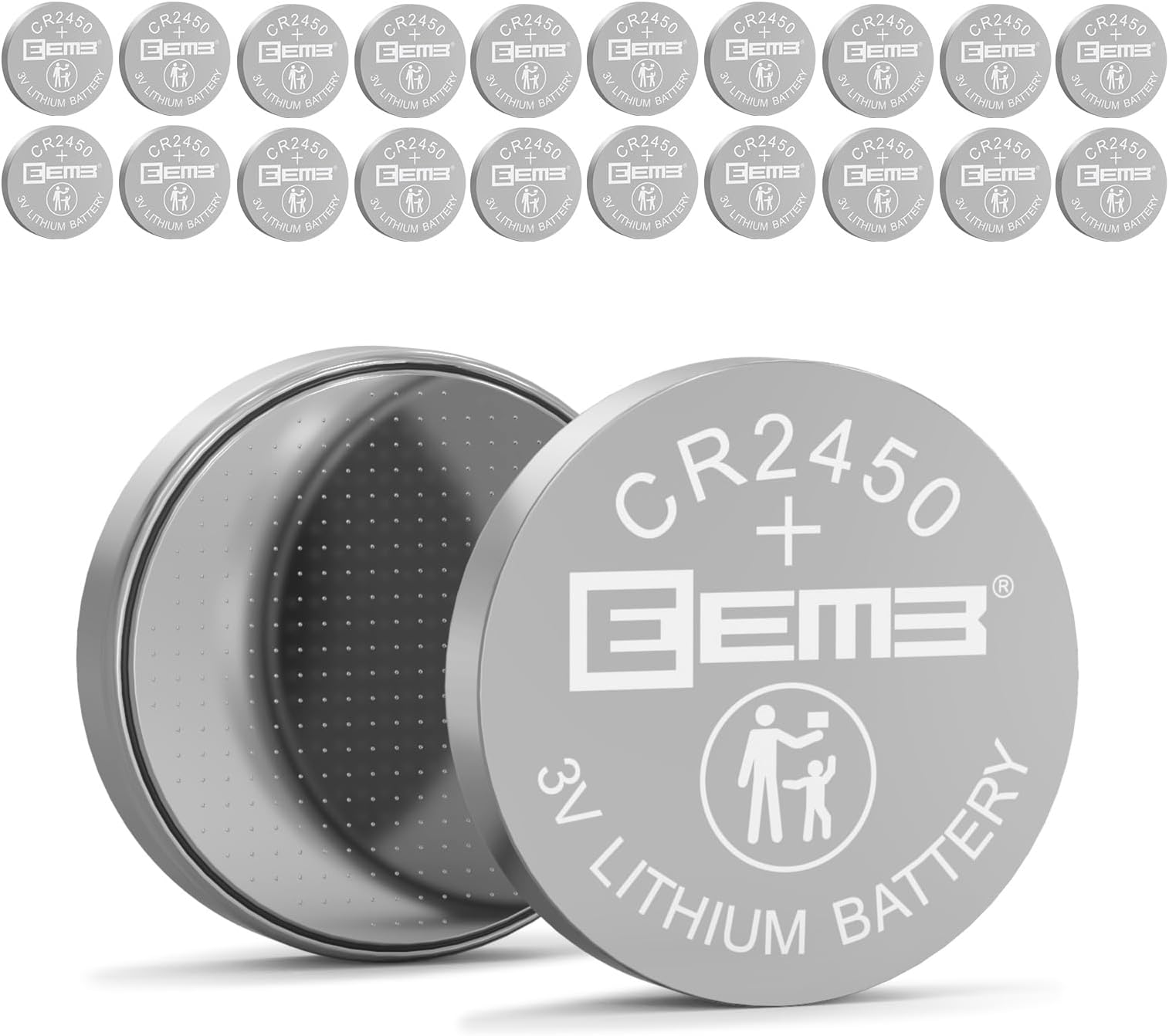 20PCS CR2450 Li-MnO2 Non-Rechargeable Lithium Battery 3V Button Coin Cell Battery Trusted Quality 550mAh UL Certified Single Use Battery DO NOT CHARGE BATTERY