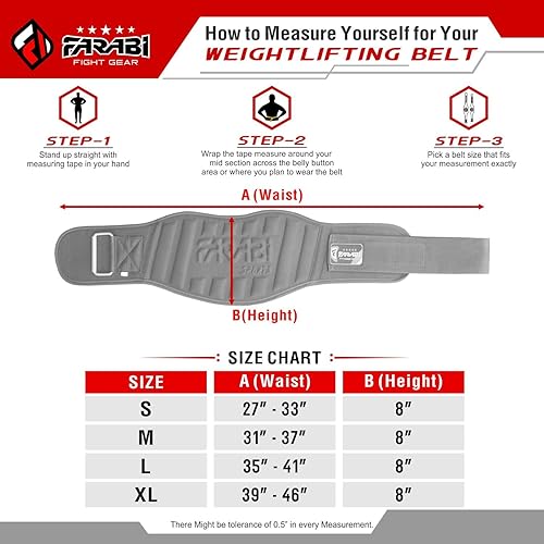 Miniatura 2 de Farabi mejor Cinturón de levantamiento de peso de neopreno para Extreme Powerlifting Levantamiento de pesas Ejercicio Gimnasio Entrenamiento