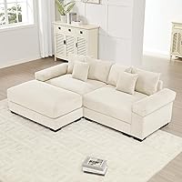 Vista 14 de Sofás seccionales de pana de 92 pulgadas para sala de estar, cómodo juego de sofás seccionales de gran tamaño con asiento profundo, sofás grandes