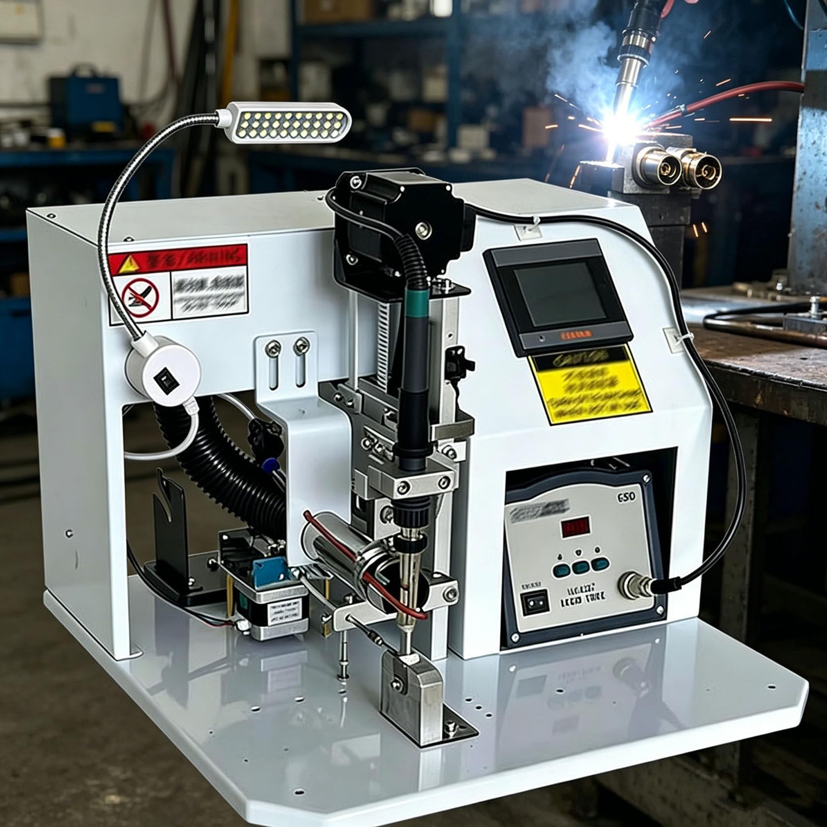 160welectric Aviation Head Soldering Machine, Semi-Automatic Foot Pedal Circuit Board Solder With Light, Lcd Display, 0-90° Angle, Electric Welding Machine For Pcb Connector Electronic Components