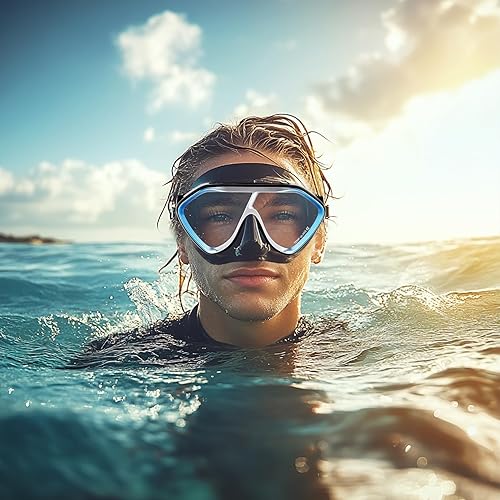 Miniatura 6 de Máscara de buceo para adultos  Máscara de esnórquel antivaho de alta calidad, cómodas y a prueba de fugas, gafas de natación con cubierta de nariz