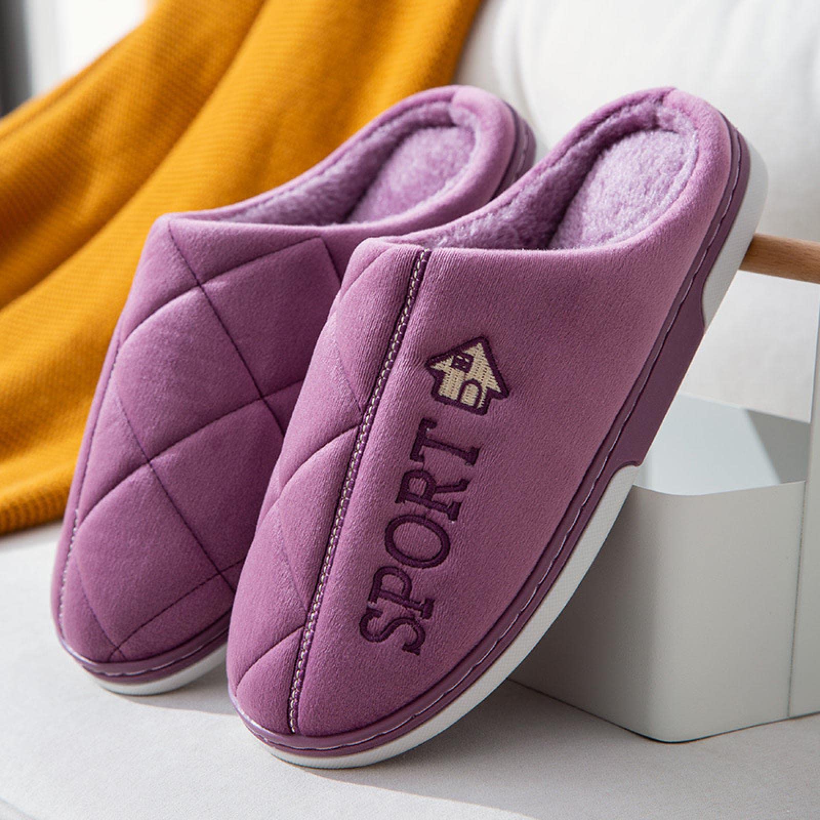 Un'Elegante Pantofole in Cotone Pantofole Calde Pantofole in Cotone Autumn And Winter Men Cotton Slippers Home Warm And Comfortabl