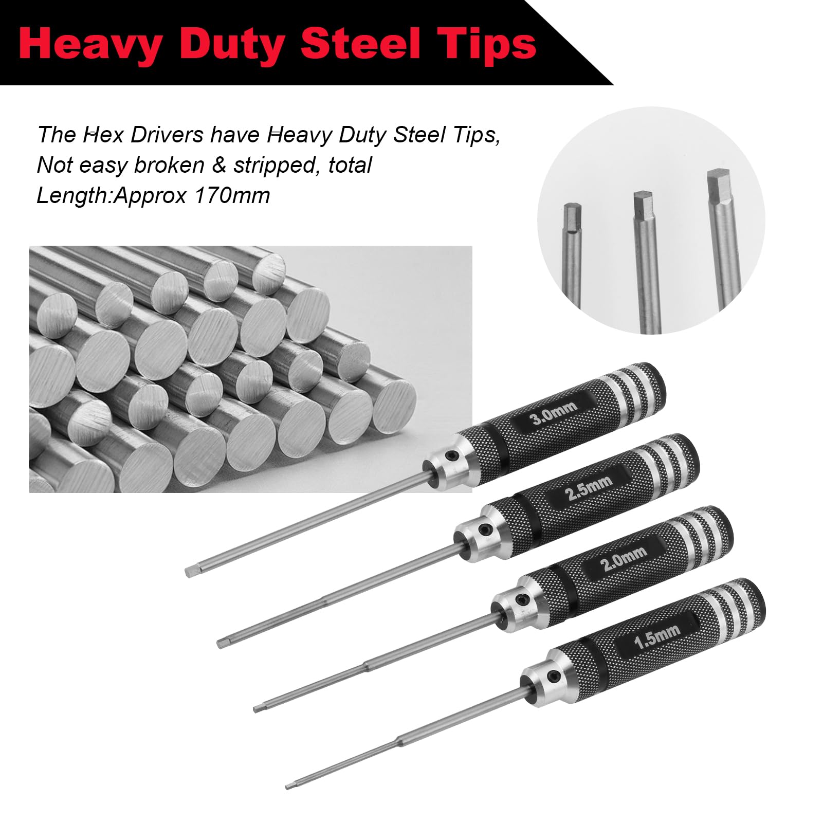 Amazon.com: Hobbypark Hex Driver Set (1.5mm 2.0mm 2.5mm 3.0mm