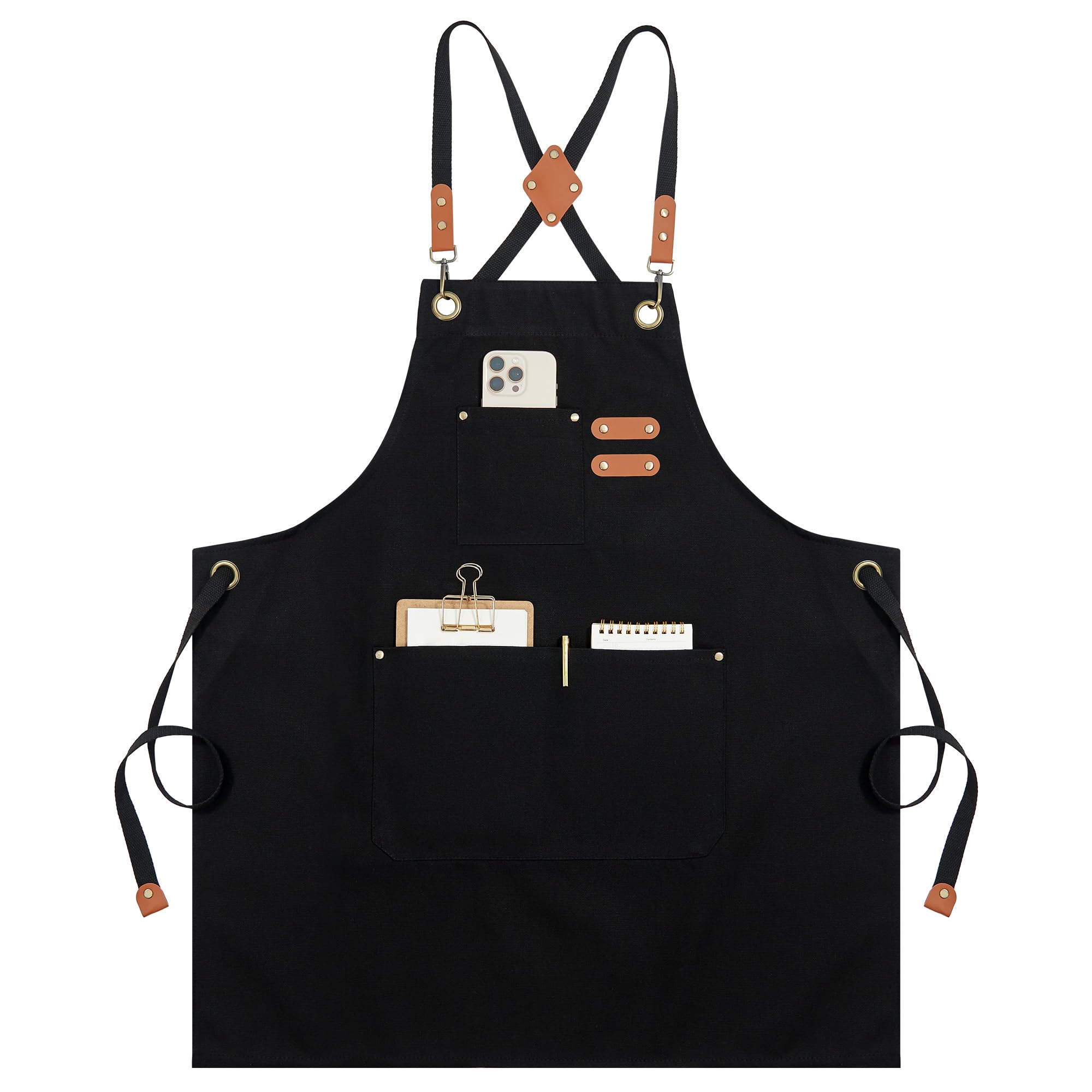 Syntus Chef Apron for Men Women with Pockets, Thick Grilling BBQ Apron