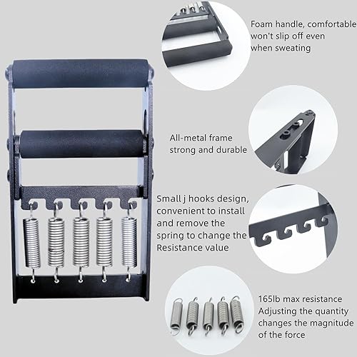 Miniatura 3 de Dinamómetro de agarre de mano de metal sólido, probador de fuerza de agarre de mano de 165 libras, entrenador de fuerza de agarre ajustable con 5