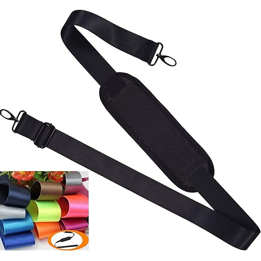Universal Shoulder Strap Replacement Laptop Shoulder Strap Luggage Duffle Bag Strap Adjustable Belt with Metal Hooks for Duffel Briefcase Computer Bags Laptop Case Messenger Bag/Luggage Bag, Black