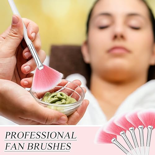 Miniatura 18 de 12 piezas de cepillo facial suave para colorete, cepillo de maquillaje, aplicador de ácido, herramientas cosméticas multiuso para máscara de Negro