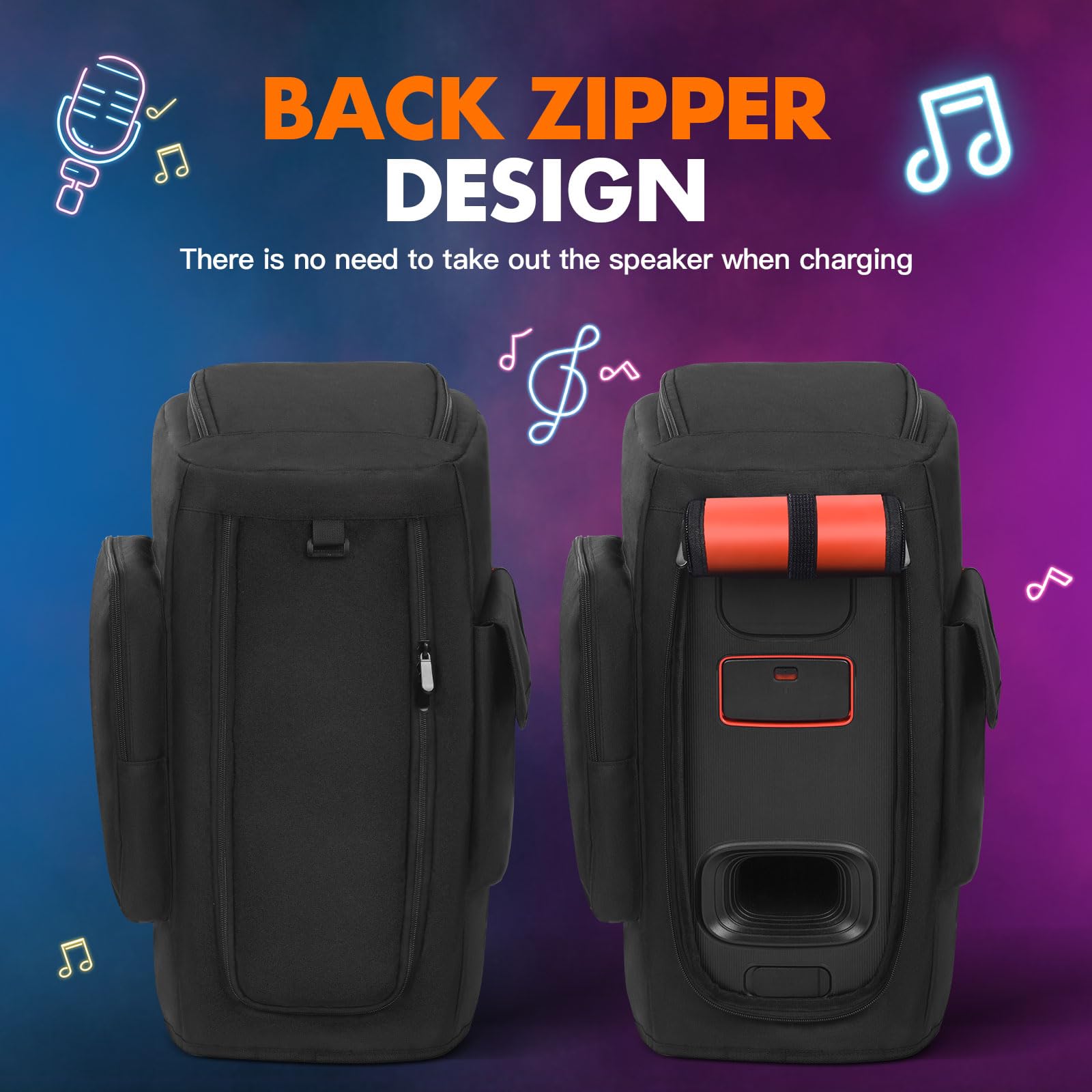 Custodia per altoparlanti compatibile con altoparlante portatile JBL PartyBox 110/120, custodia protettiva antipolvere per feste all'aperto con tasche per JBL PartyBox Club 120 e accessori