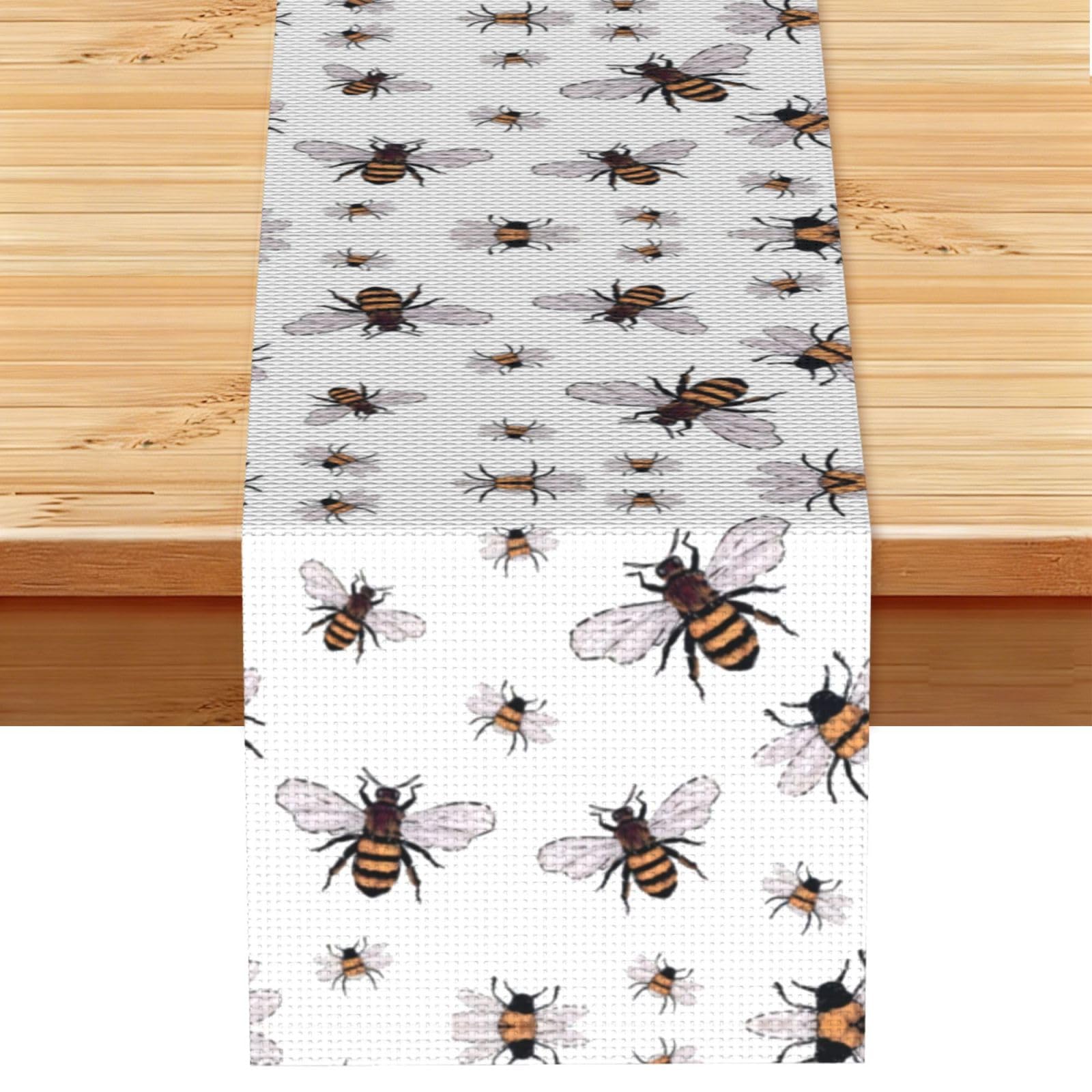 Funny Bees Linen Feel Table Runner Wedding Party Home Decoration
