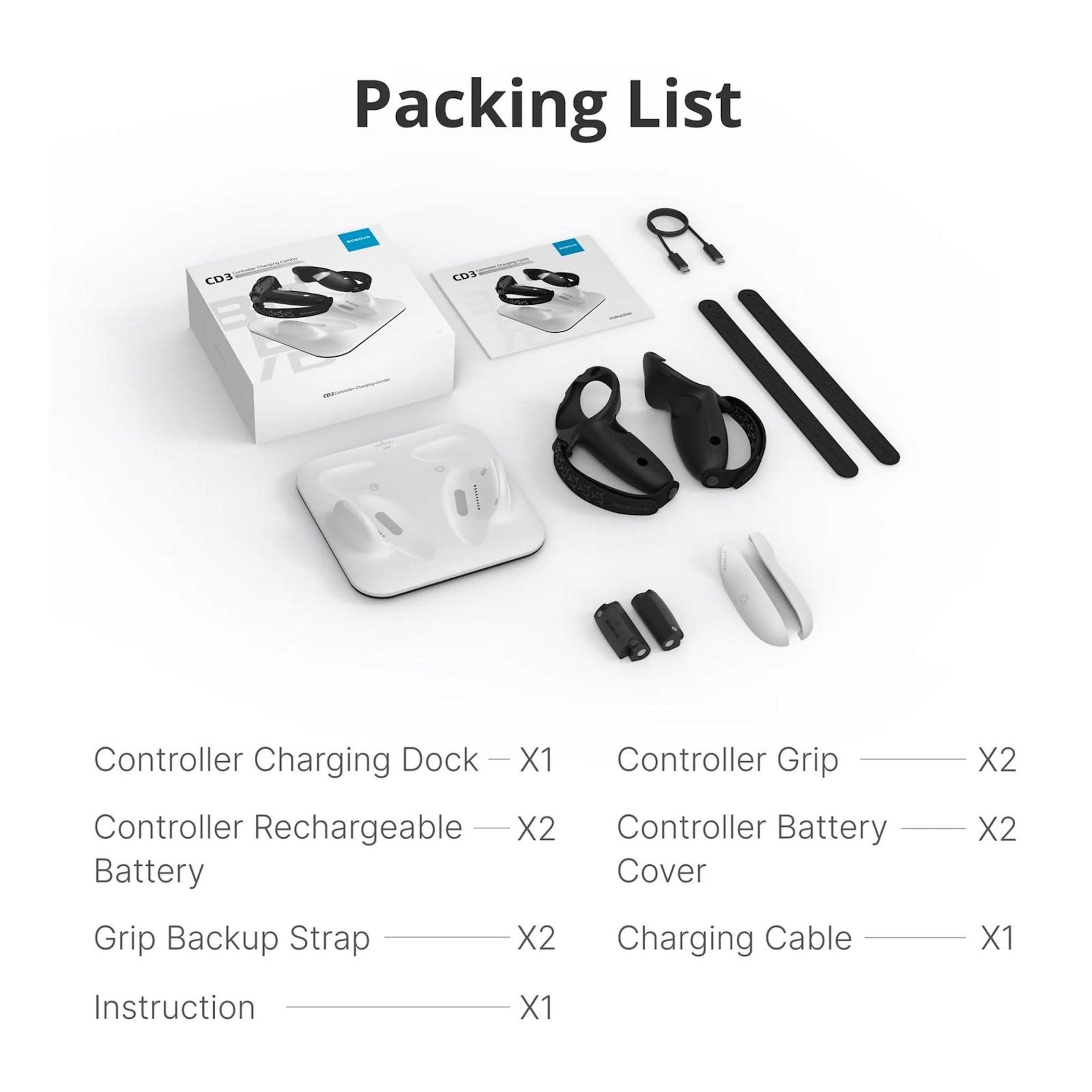Wigento Controller Ladestation für Meta Quest 3 und Quest 3S