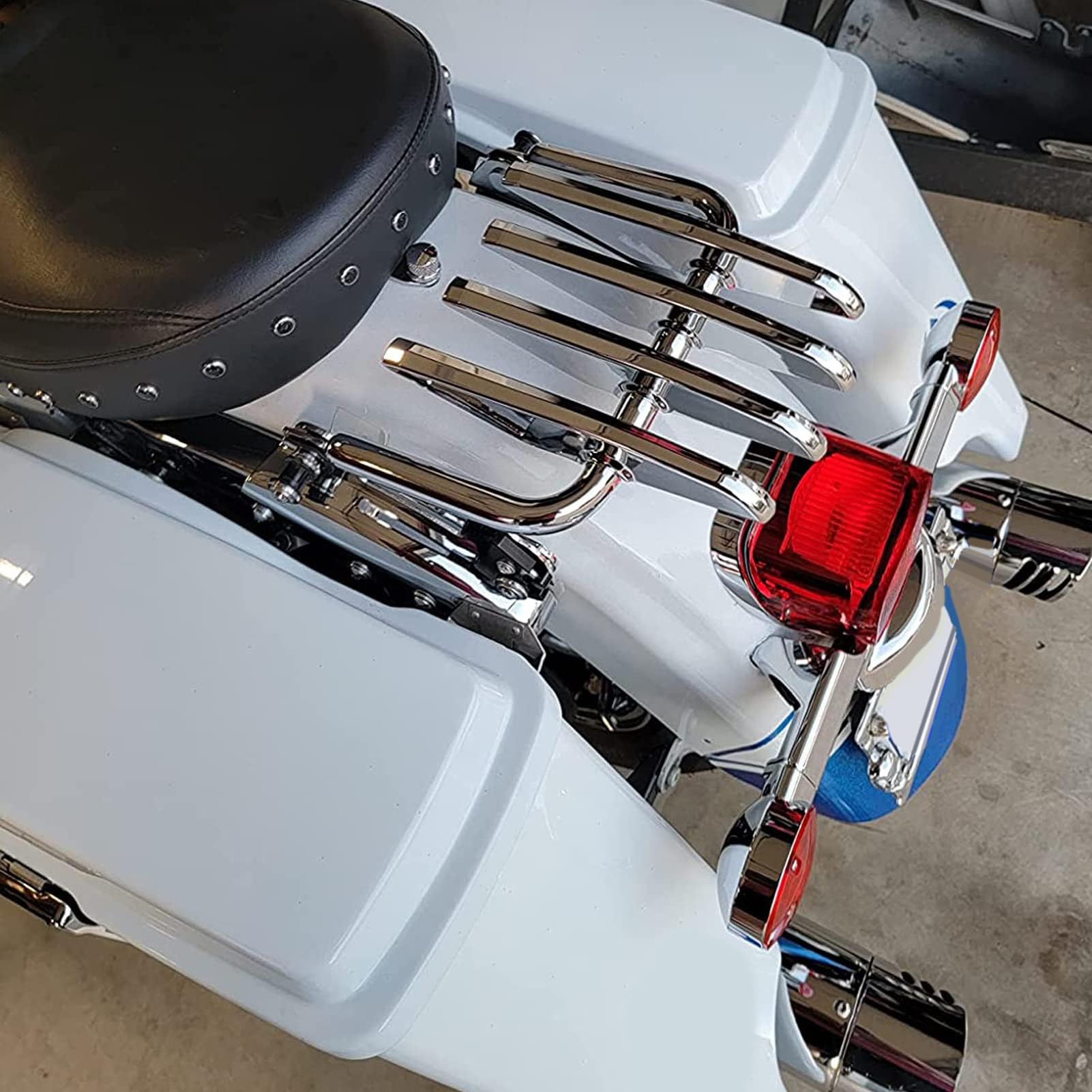 Dasen Stealth Luggage Rack Detachable Compatible with Harley Touring Road King Electra Glide Road Glide Street Glide 2009-2024 Chrome