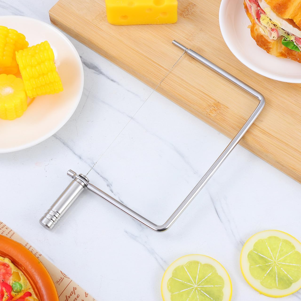 MAGICLULU 5 Stück Edelstahl Käseschneider mit Ergonomischem Griff Rostfrei Präziser Blockkäse Butter- Langlebig und Handlich für Partys und Dinner