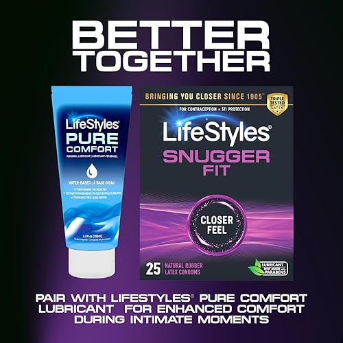 Miniatura 7 de Lifestyles Snugger Fit - Preservativos de goma natural y látex lubricado, paquete económico, 25 unidades, 1 paquete, triple probado para la mejor