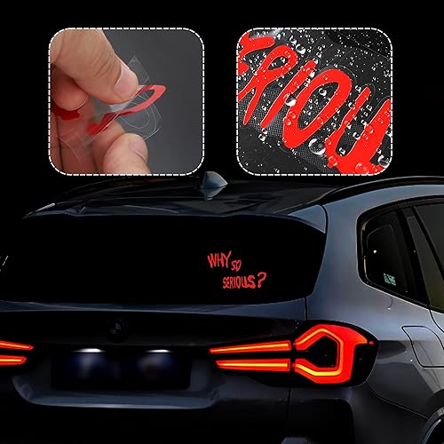 Miniatura 3 de TOMALL 3 calcomanías reflectantes de vinilo con texto en inglés Why So Serious para automóvil, divertidas decoraciones temáticas de Halloween,