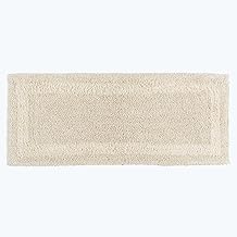 HOMESCAPES Long Bath Mat Luxury Runner 100% Cotton Reversible Non Slip Washable Super Absorbent Quick Dry Natural Cream