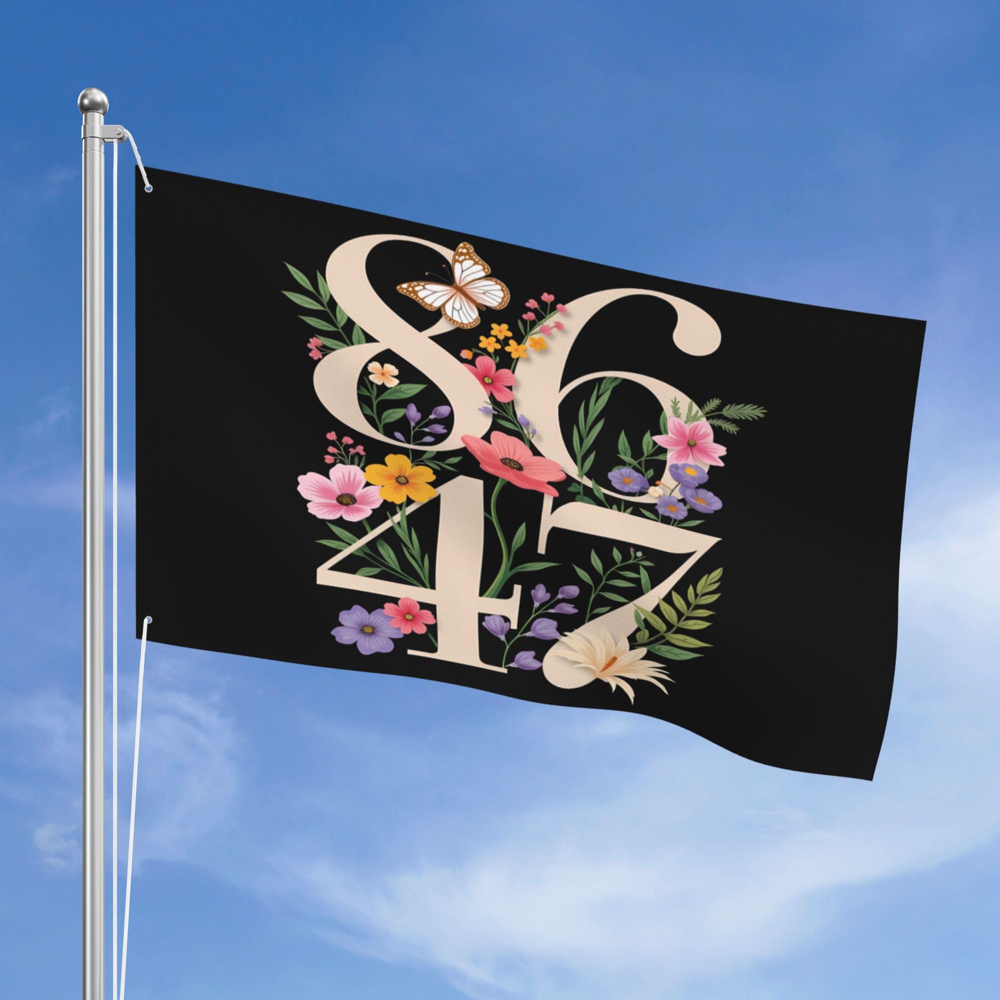 Subtle Resist Anti-47 Car Flag - 12x18 Inch Double Sided Flower Design, No Pole Included