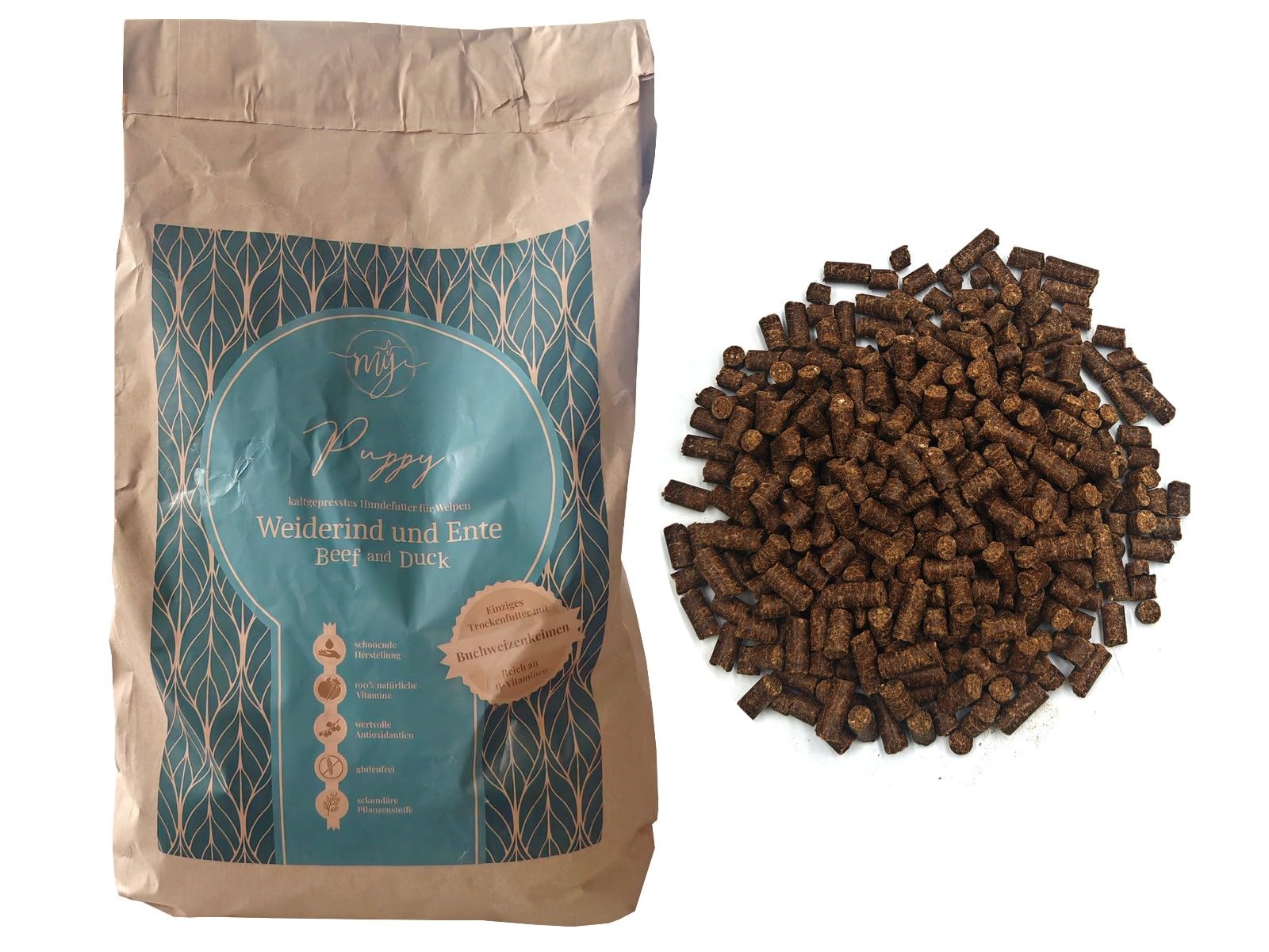 My Trockenfutter Puppy für Welpen mit Weiderind und Ente 10kg mÿ Alleinfuttermittel für Welpen bis 12 Monate