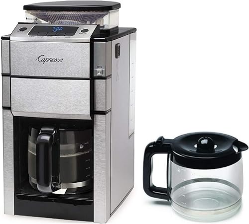 Jura Capresso 487.05 Team Pro Plus - Cafetera de 12 tazas, color plateado con jarra de vidrio extra, 487.05-4477.01