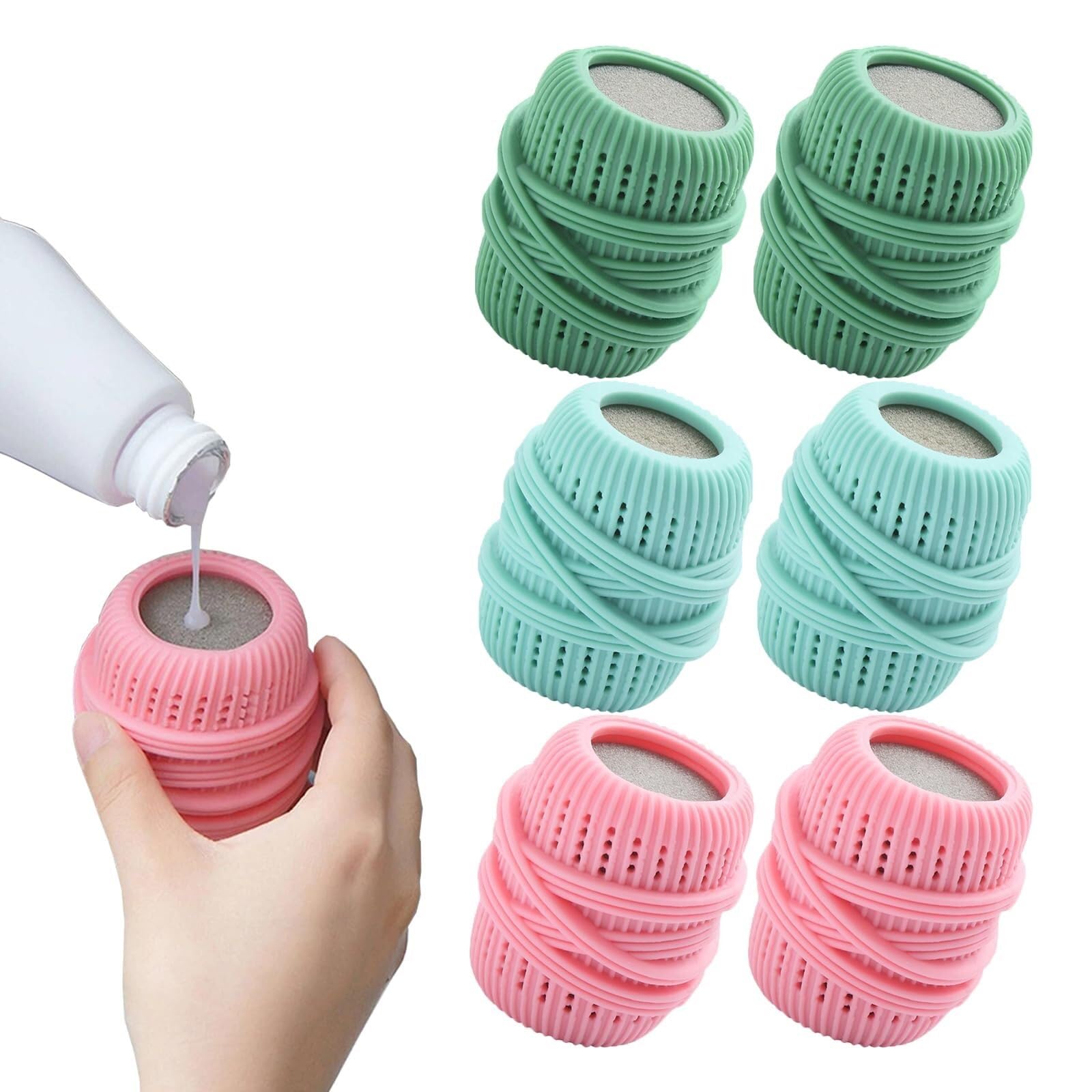 Laosshu 6Pcs Ball Dispenser For Fabric Softener, Washing Machine Laundry Ball, Downy Ball Dispenser, Fabric Softener, Dispenser Laundry Balls, Reusable Dryer Balls, Fabric Softener Balls For Washer (Color :