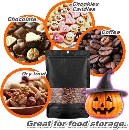 Miniatura 6 de 150 Pack Stand up Matte Metallic Storage Bags with Clear Front Window Heat-Sealable Resealable Solid Color Pouches for Food Storage Containers