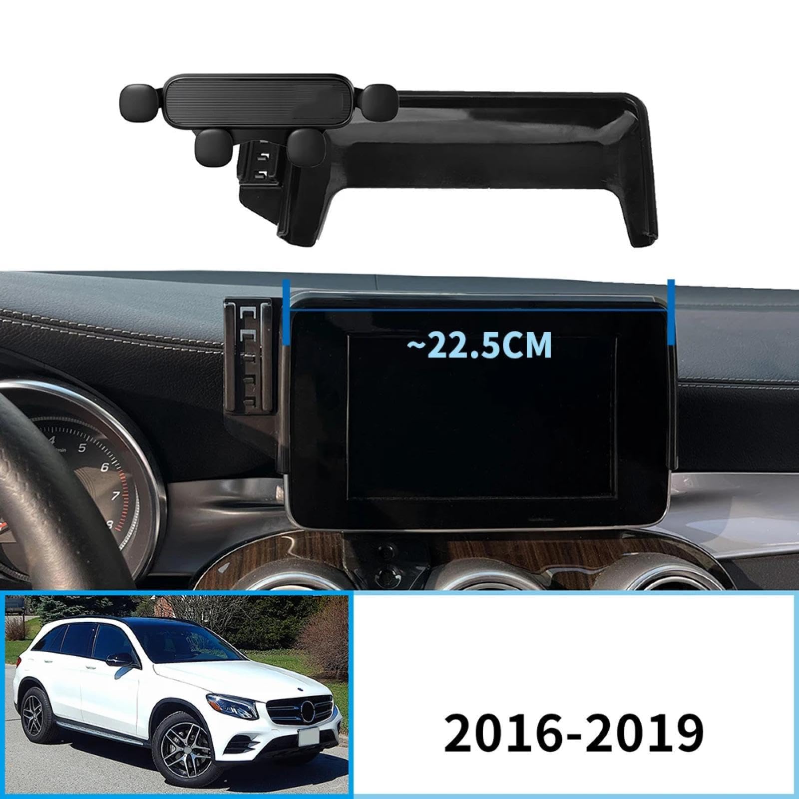 Uchwyt Samochodowy na Telefon dla Benz GLC X253 C253 2016-2019, 7-calowy uchwyt samochodowy na telefon komórkowy, stojak na nawigację GPS (podstawa i uchwyt 5)