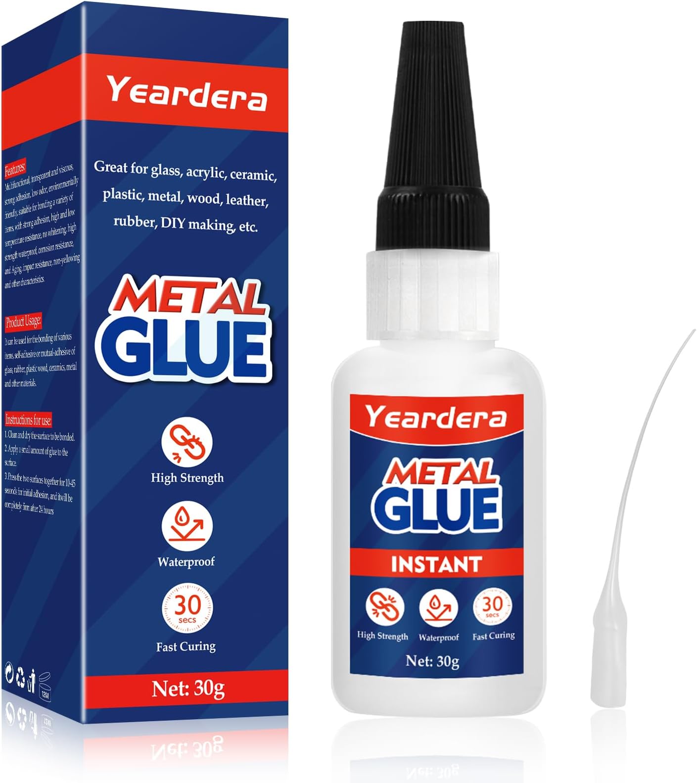 Metal Glue, 30g Clear Super Adhesive for Metal Repair, Glass, Aluminum Alloy, Plastic, and DIY Crafts