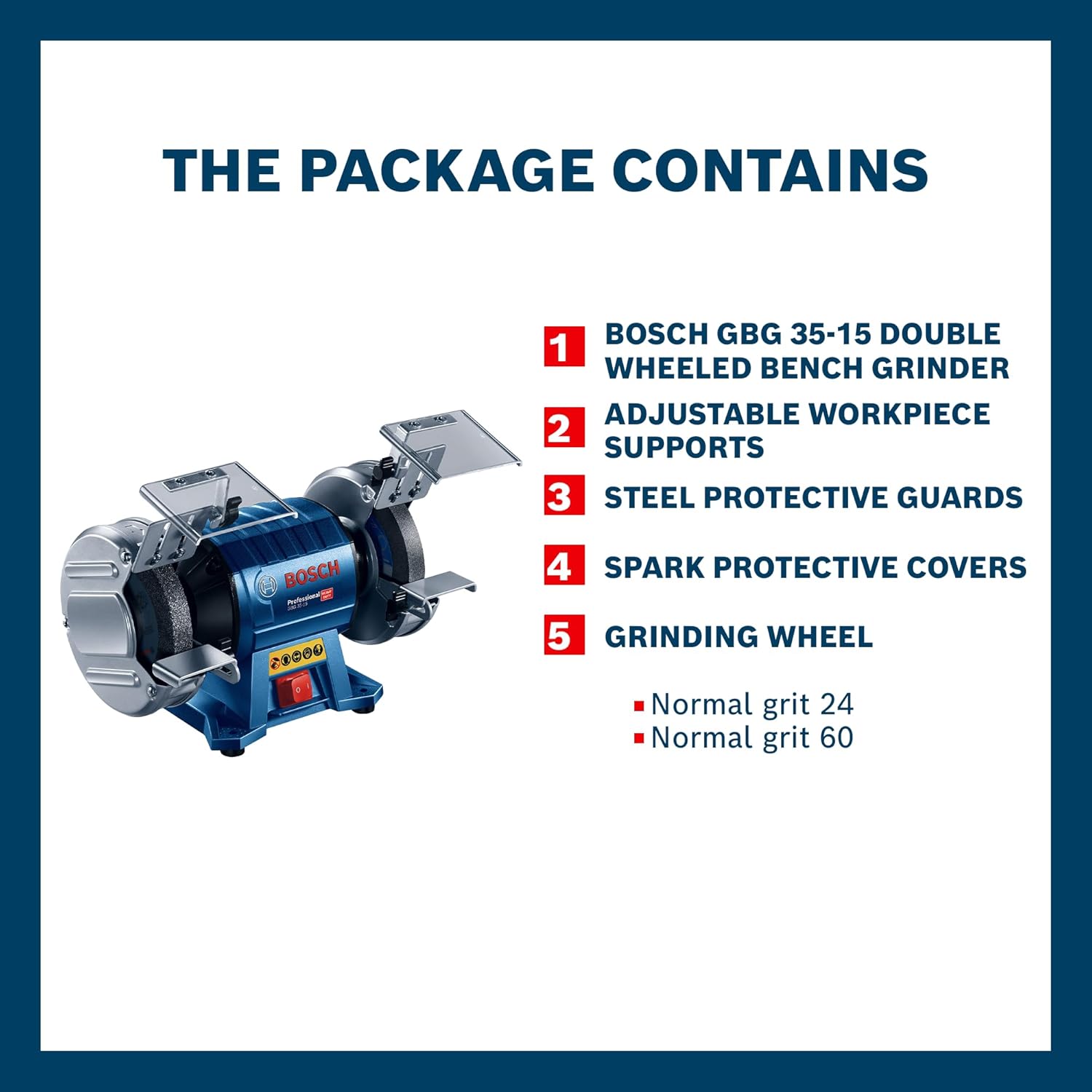 Package Contents of BOSCH GBG 35-15 Bench Grinder