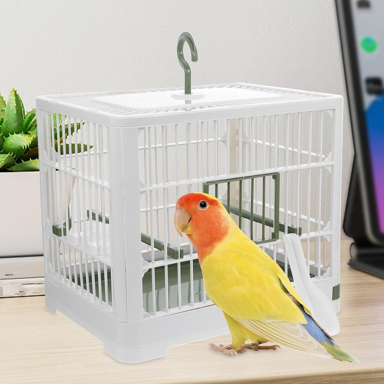 Foldable Parrot Travel Carrier Cage Lightweight Portable Bird Cage with Ventilated Mesh Design for Parakeets Cockatiels Small Birds for Travel and Outdoor Use
