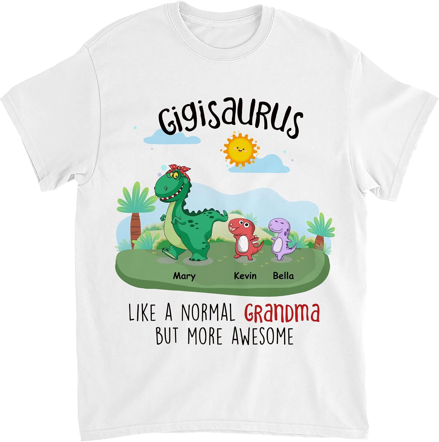 Gossby Personalized Custom Shirt - Like a Normal Grandma but More Awesome Personalized Grandma T Shirt with Grandkids N