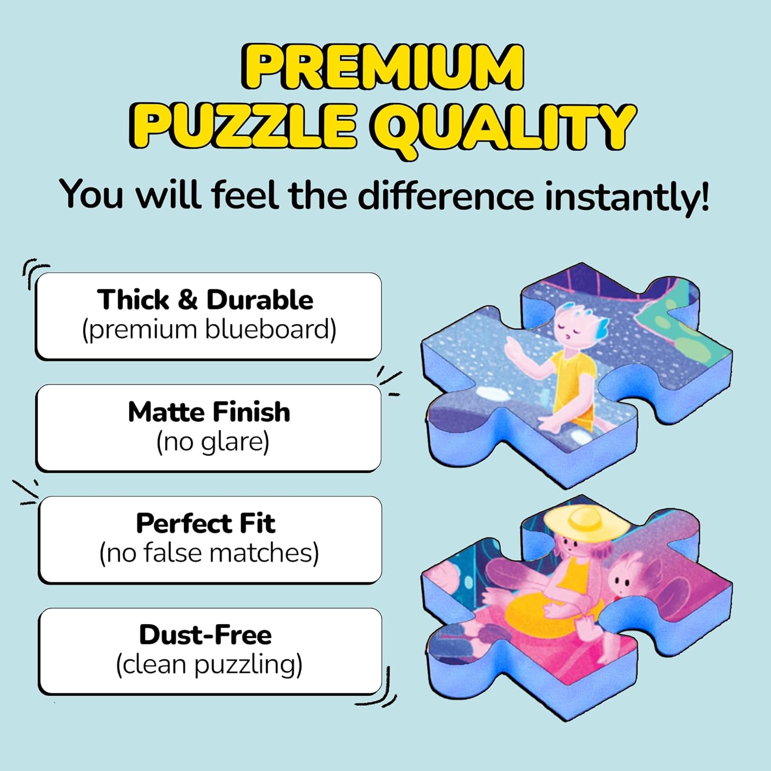 Odd Pieces Jigsaw Puzzles 1000 Pieces with Storytelling Comic, for Women, White Elephant, Mystery Puzzle for Adults & Kids - 19.7'' x 27.6'' Frameable Magic Puzzle Art (Beyond The Kelp)