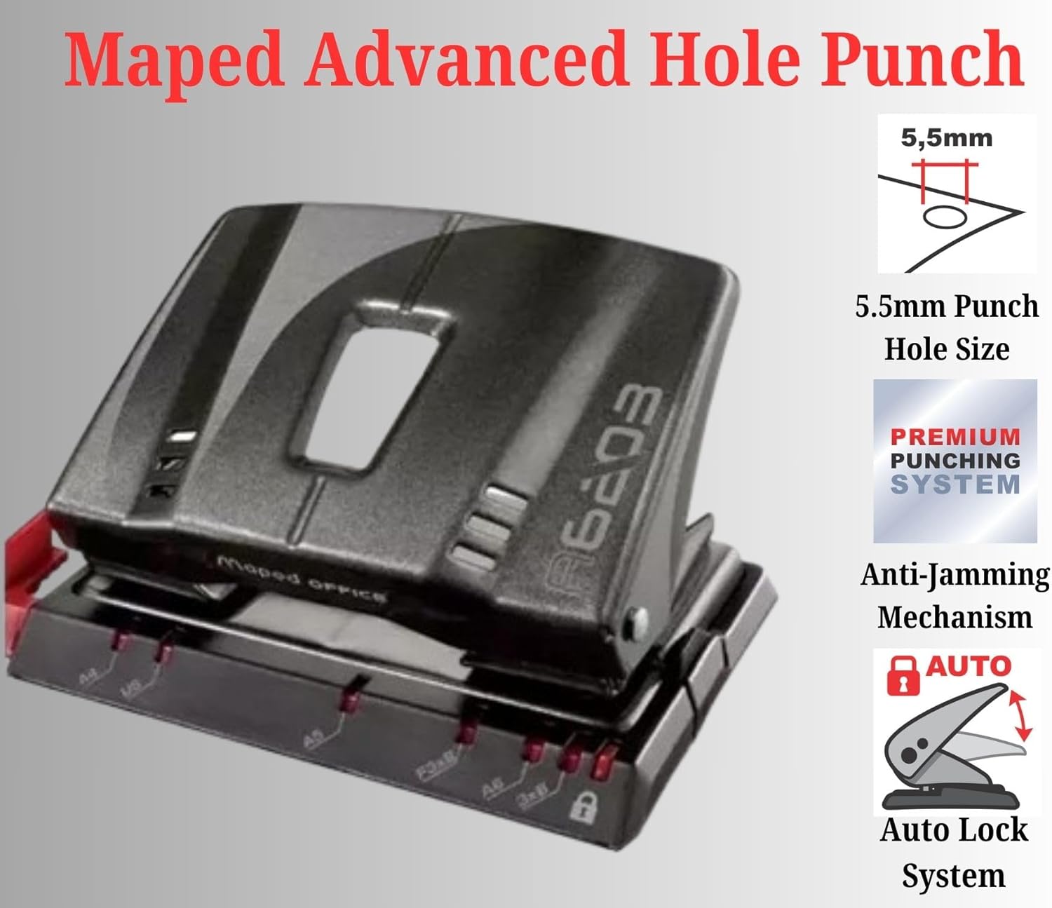 Maped Advanced Stapler and Hole Punch Set