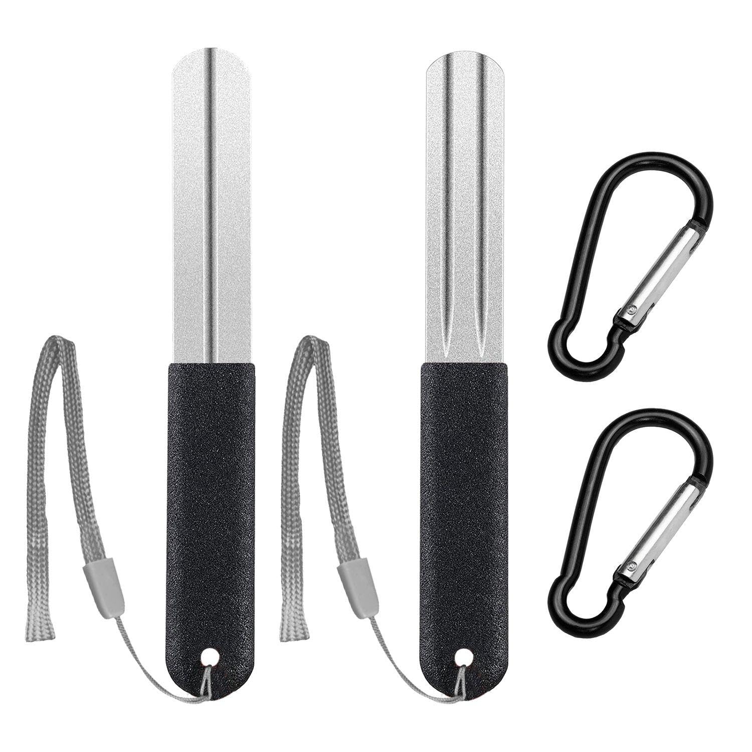 2 Stück Mini-Schleifsteine, 2 Stück Karabiner, Angelhaken-Hakenschärfer, Diamantpfeil-Schleifstein, Praktischer Spitzer, Angelhaken-Zubehör