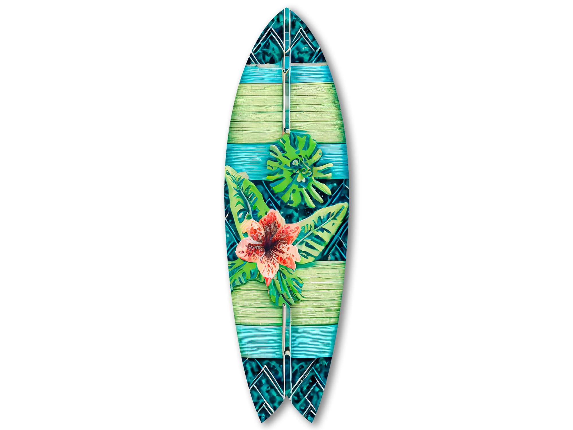 Planche de surf décorative murale DECLINA pour habiller un mur blanc vide