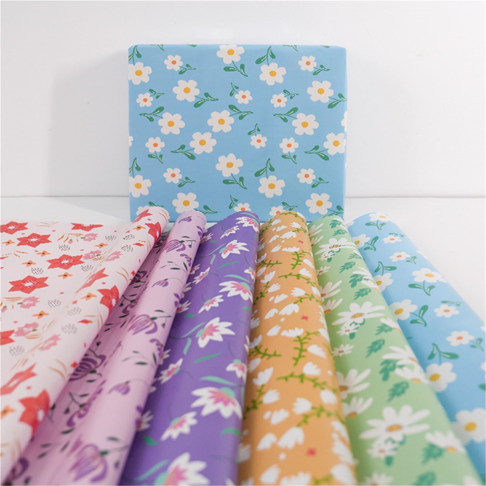6 rollos de hojas papel regalo florales en rollo 50x70 cm para Cumpleaños, Bodas