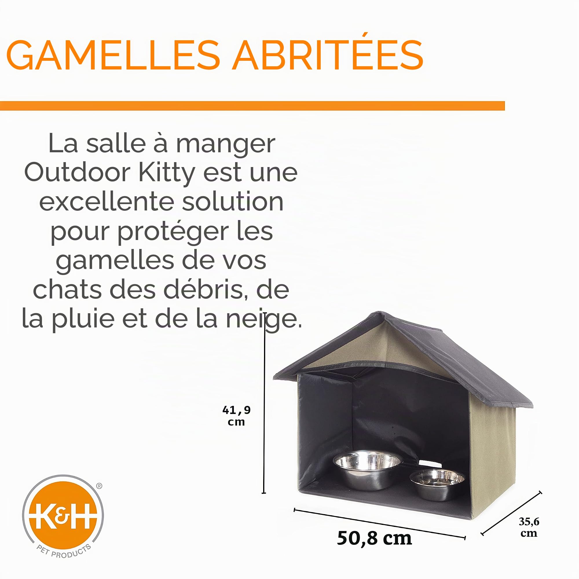 K&H Pet Products Outdoor Kitty Salle à Manger Olive 14 X 20 X 16,5 Pouces