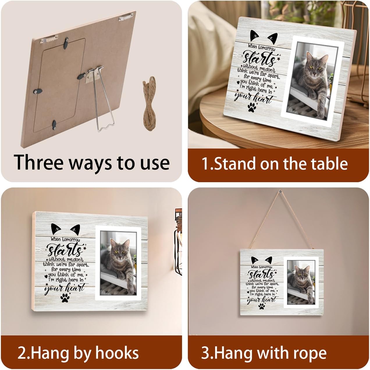 Cat Memorial Picture Frame, Pet Memory Picture Frame, Cat Frames For Pictures Memorial, Pet Cat Memorial Photo Frame 4x6, Cat Picture Frames For Cats That Passed, Passed Away Cat Memorial Gifts - Image 8