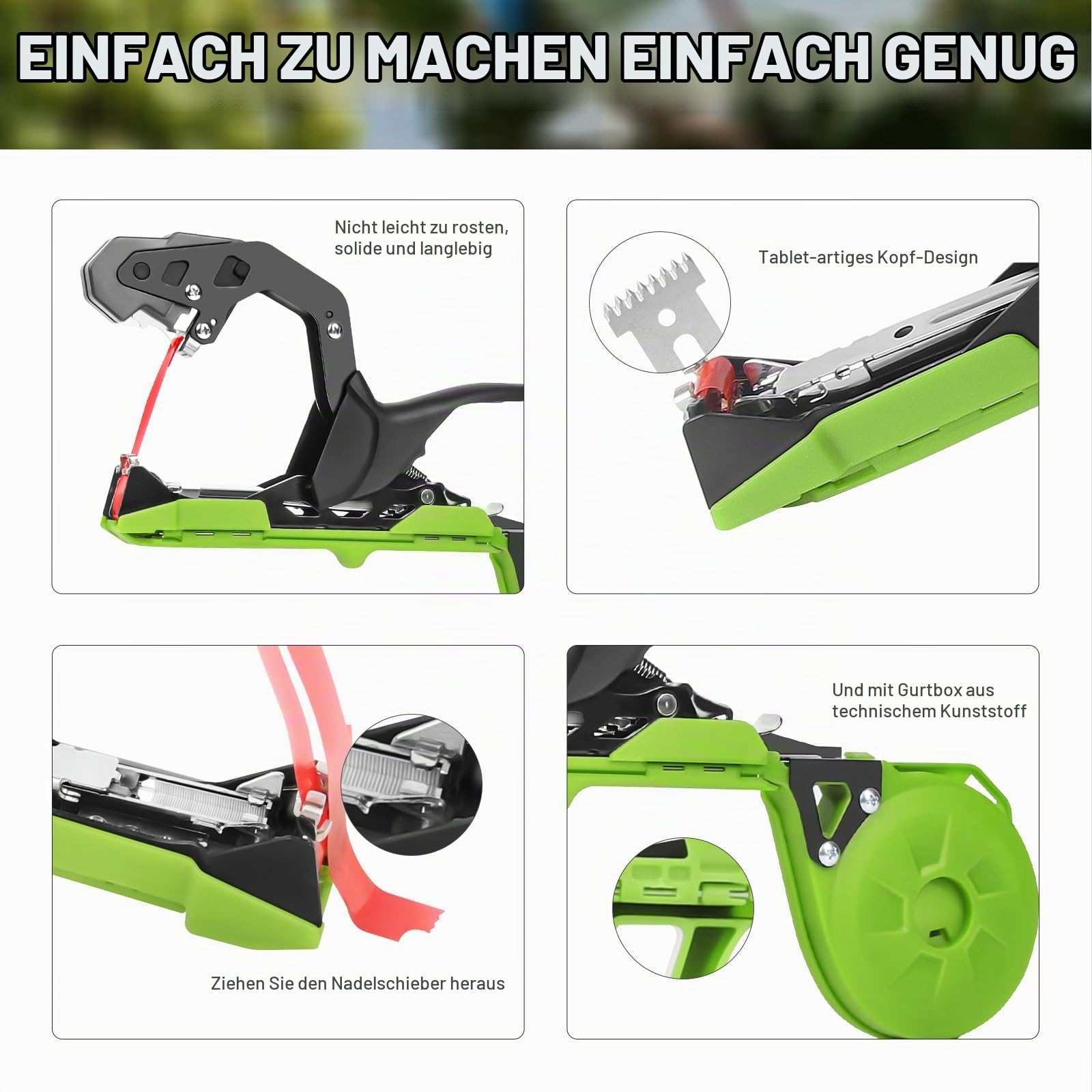 SWANSOFT Pflanzenbindemaschine, Bindezange für Pflanzen Profi, 420g leichte Handbindemaschine für Weinbau Gurken Obst Gemüse, aufrüsten Landwirtschaft Garten Pflanzenbinder