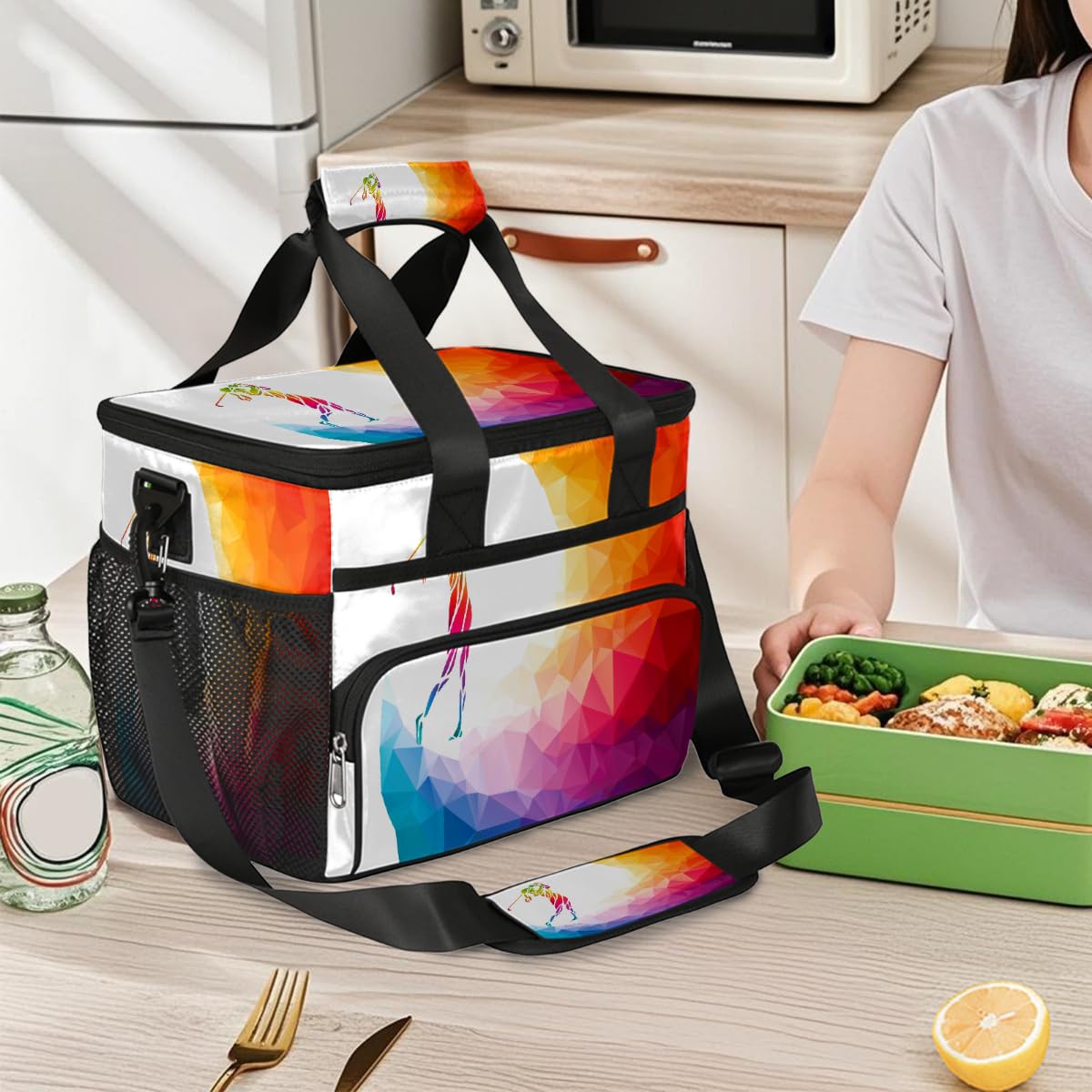 Mexpekil Borsa termica riutilizzabile a prova di perdite, per golf, sport, picnic, golf, sport, borsa termica per donne, uomini, lavoro, campeggio, spiaggia, ufficio, 24 lattine, 15 l