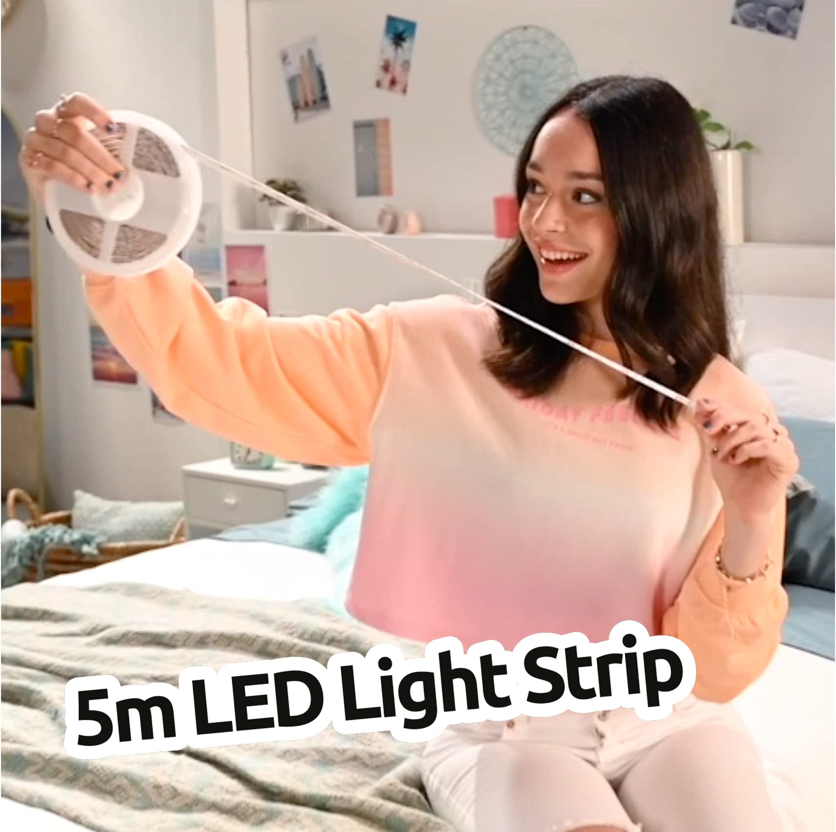 Kit de Video LED Deluxe, Tira de luz LED de 5 m, Anillo de luz LED + trípode, Pantalla Verde XL, TikTok/Youtube/influencers. para Mayores de 8 años