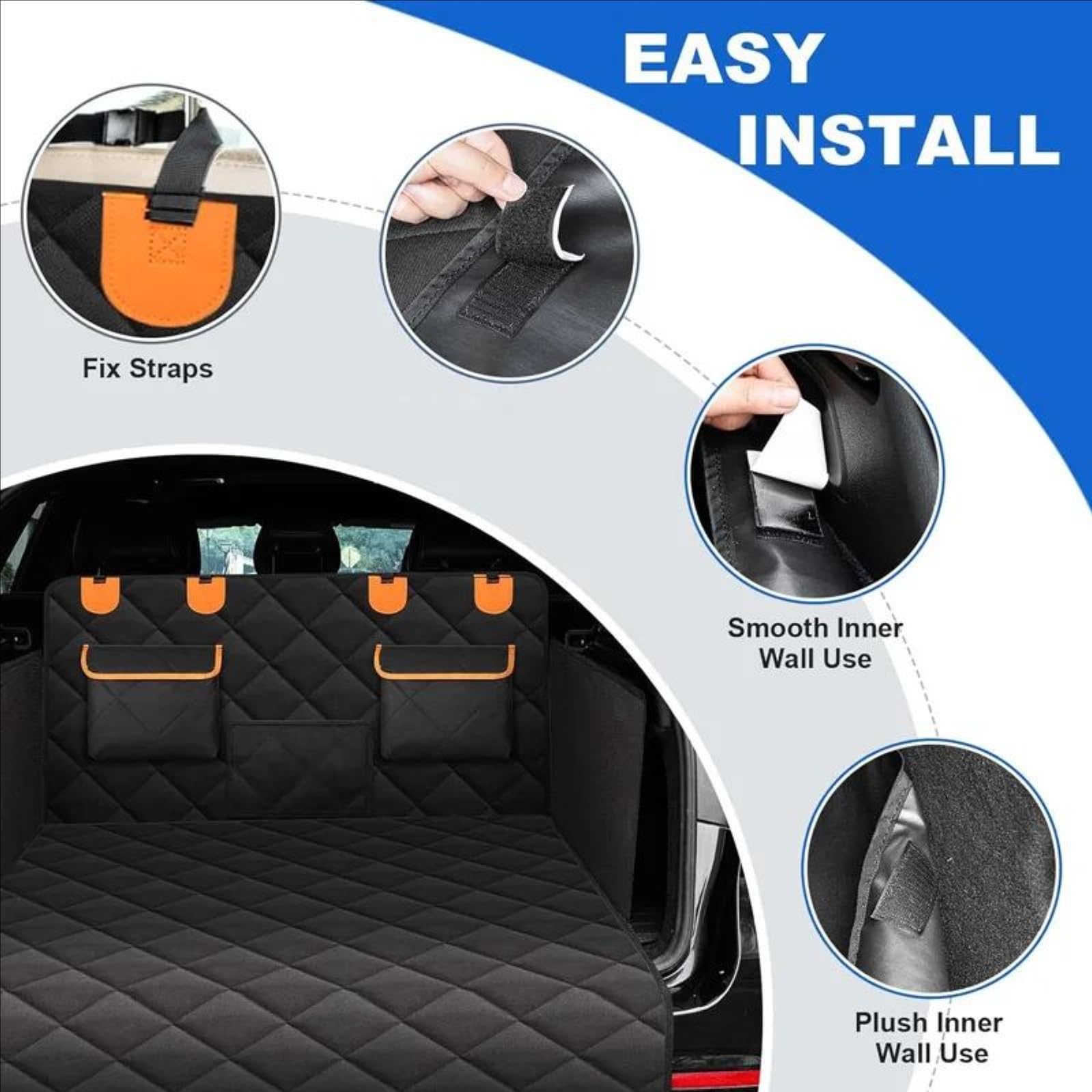 Pecute Protection Coffre Voiture Chien, Protection Anti-Collision en éponge, Imperméable Housse