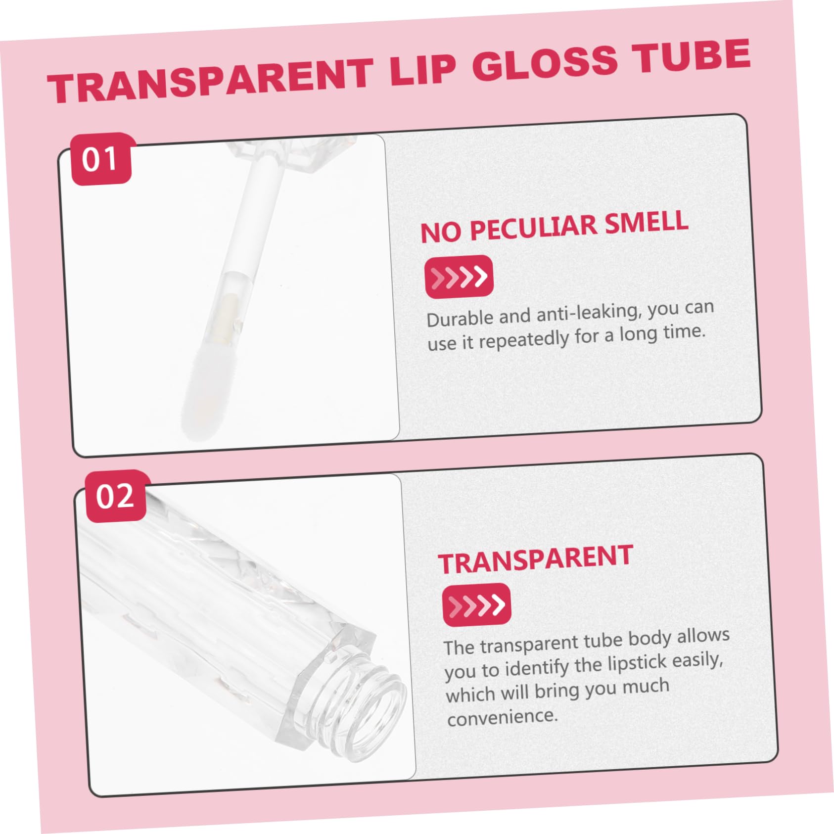 3 Series Labial Transparentes De Recipientes Vacíos Rellenables Para Labial De Gloss 6 Piezas X 3