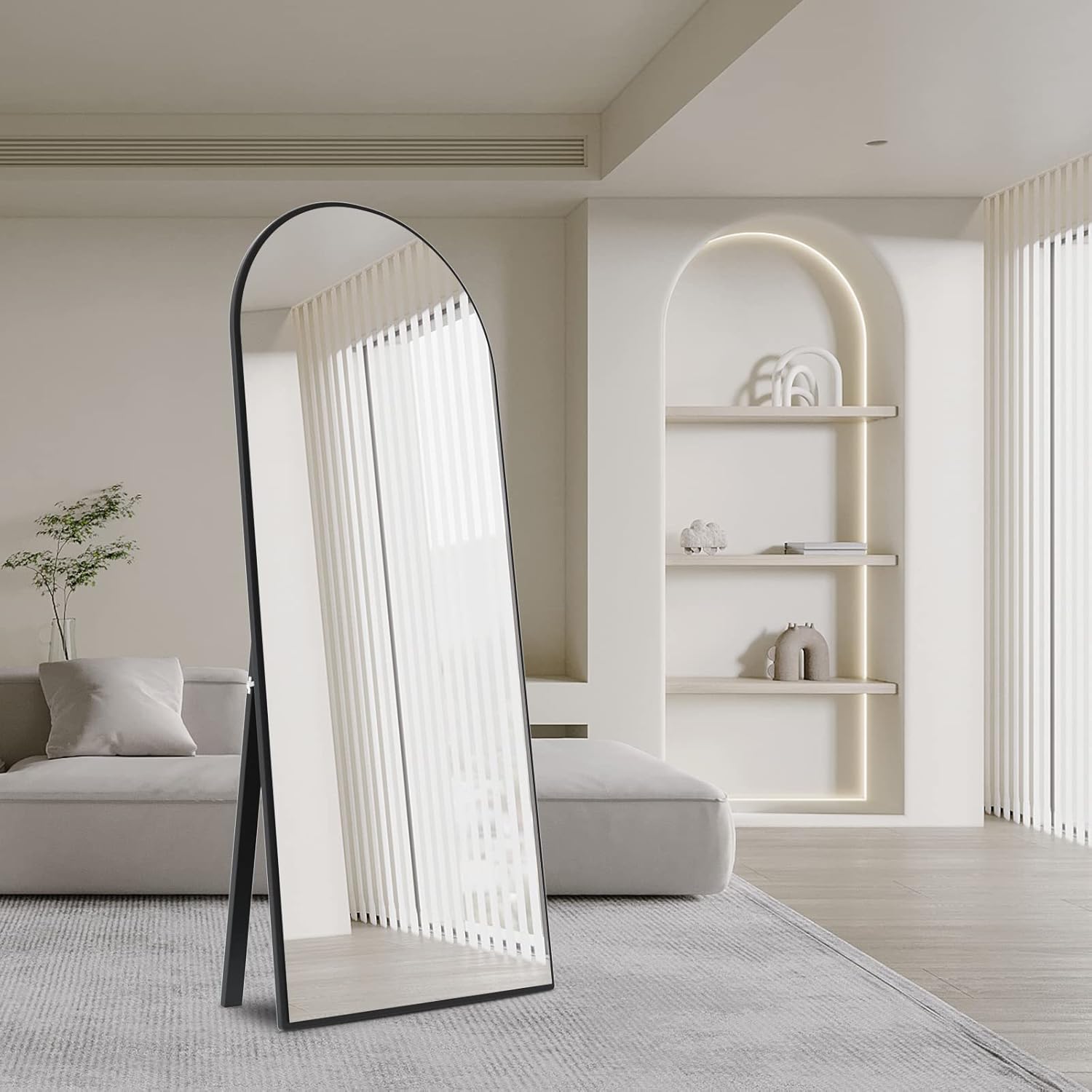 65"x22" Arched Floor & Wall Mirror - Full Body Mirror for Bedroom, Dressing Room, Living Room