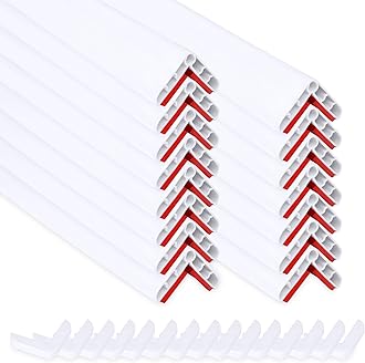 Rubber Bond Wall Corner Guard Edge Protector, 1x1x36 inch Baby Proofing Corner Guards | Self-Adhesive Furniture Edge Strips for Home & Office (15 Pack, White)