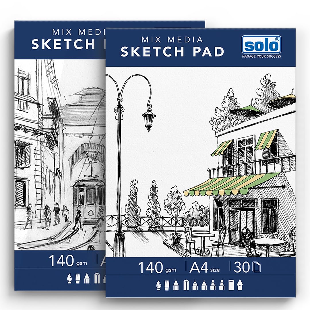 SOLO A4 Sketchpad- Pack of 2, Professional-Grade Premium Acid-Free Unruled Artbook, 140 GSM Sketchbook Artists, Kids & Professionals for Marker, Colored Pencil & Charcoal (Portrait, 21x29.7cm) (B0D8TS2XT3) Amazon Price History, Amazon Price Tracker