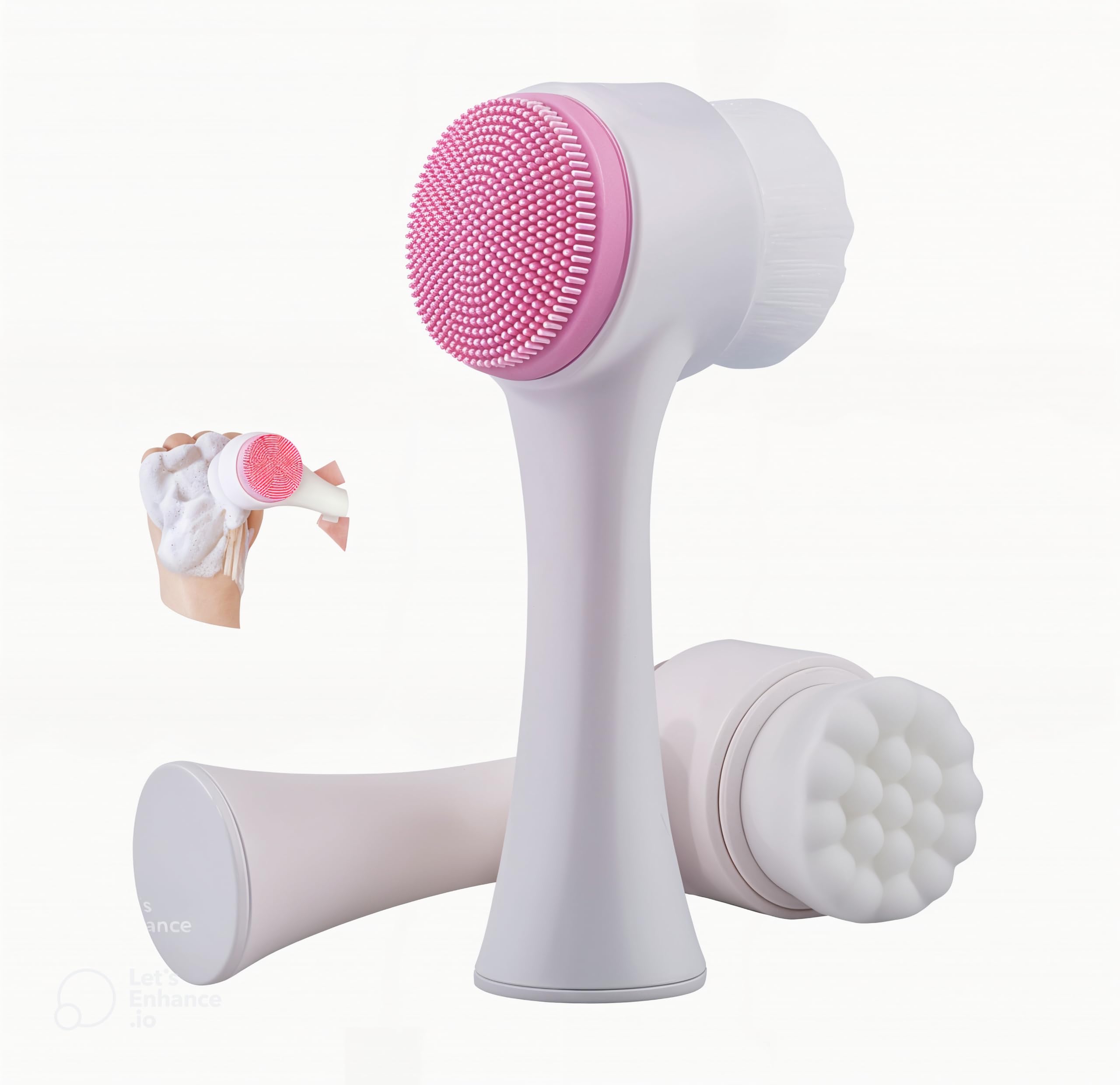 Escova de Limpeza Facial Manual 2 em 1 Massageador de Silicone Skincare Unissex Adequada