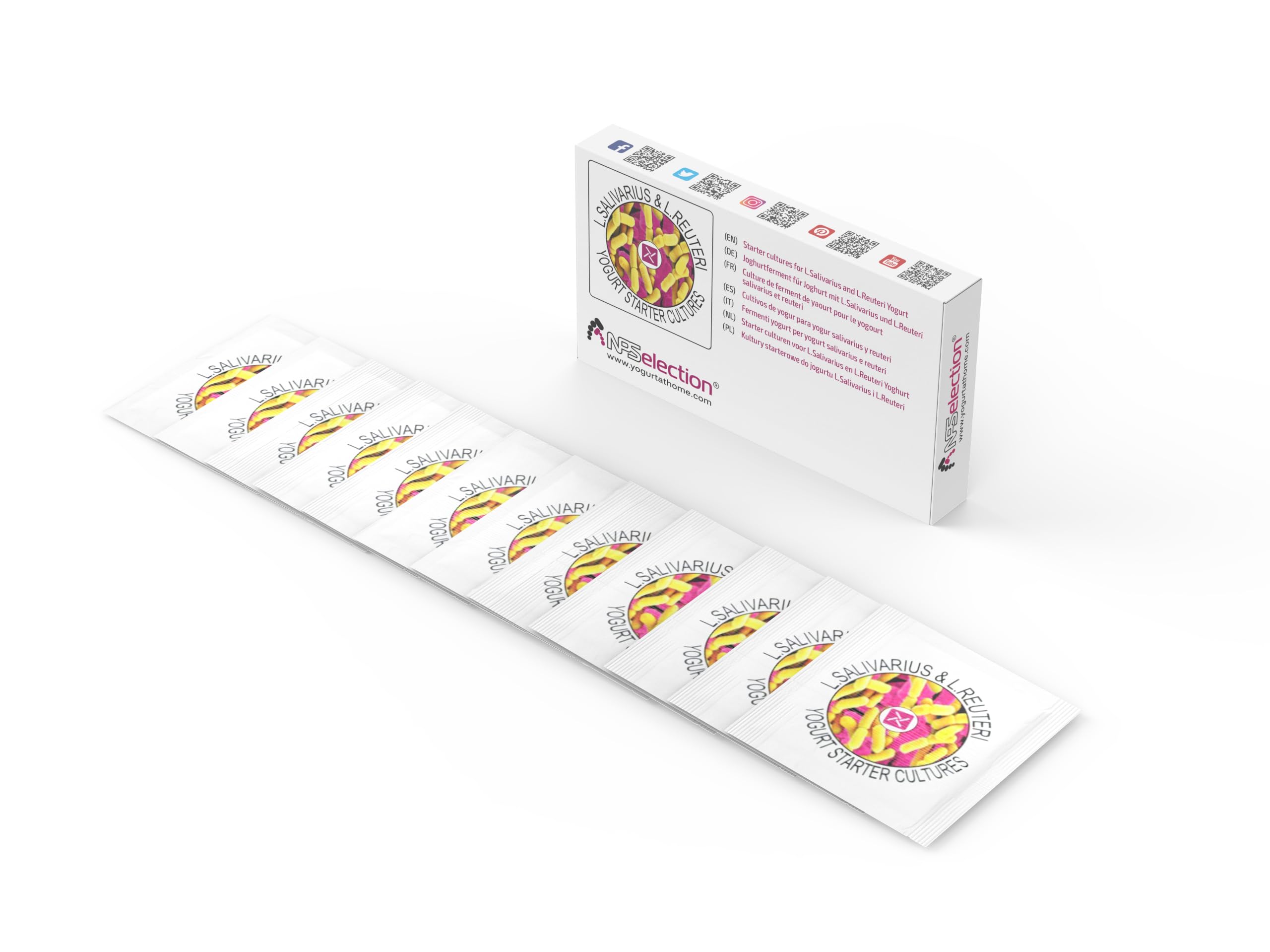Ferments de yaourt pour yaourt maison avec L.Salivarius et L.Reuteri - Pack de 12 sachets