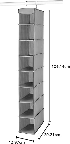 Miniatura 5 de Whitmor Estantes colgantes para zapatos 8 secciones organizador de armario color gris