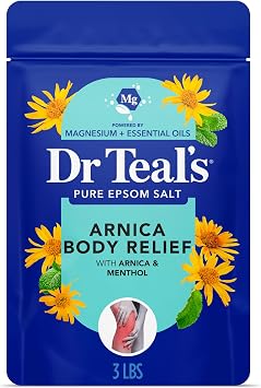 Dr Teals Arnica Body Relief Epsom Salt Magnesium Soak with Menthol & Essential Oils, Muscle Recovery, 3 lbs